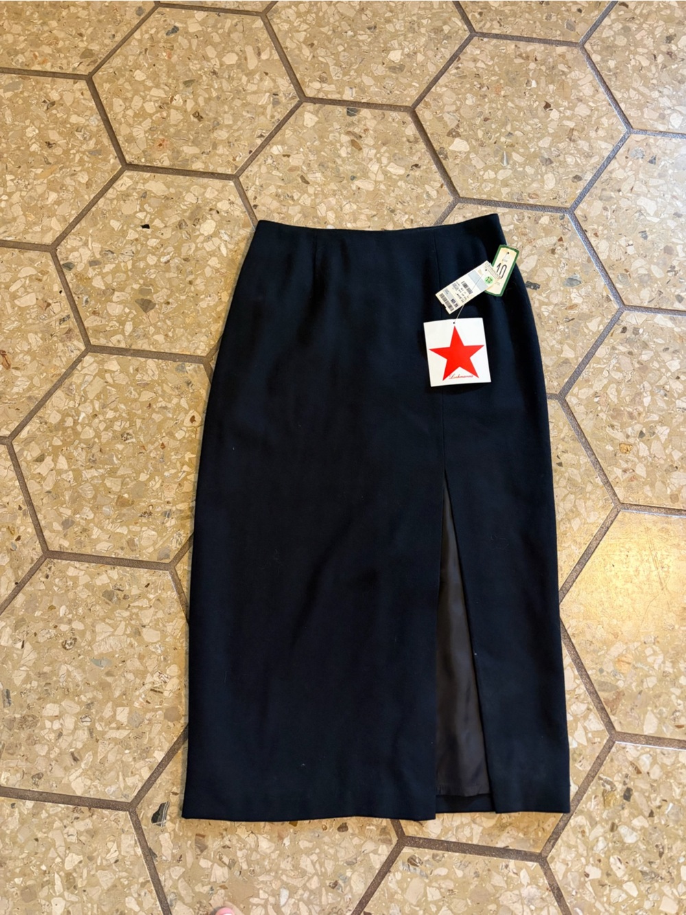 Black Women's Pencil Skirt with Front Slit sz 10